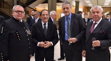 From the left: the company director, Mons. Otto Jelnek  the ambassador of Canada, Martin Stropnick  the minister of defence of the Czech Republic, Karel Muzik  the president of Comenius company